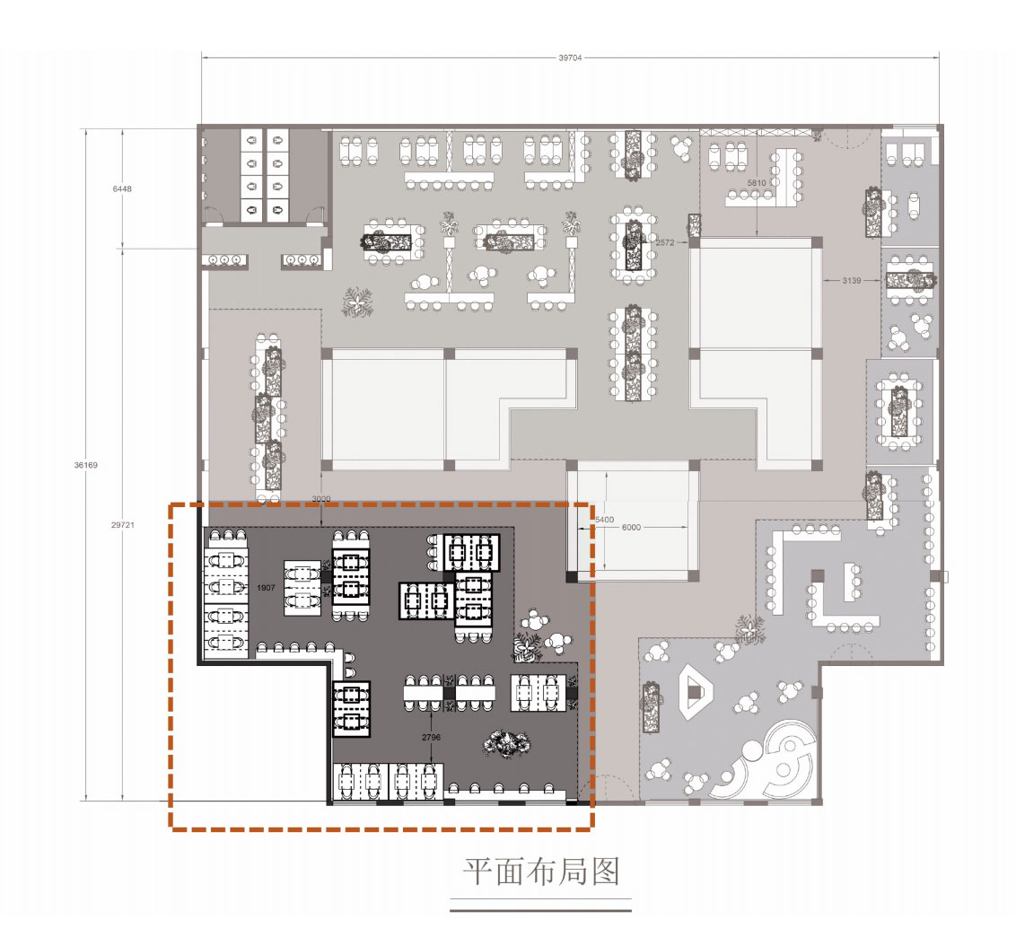 某院校餐厅改造装修效果公装-240平米-案例