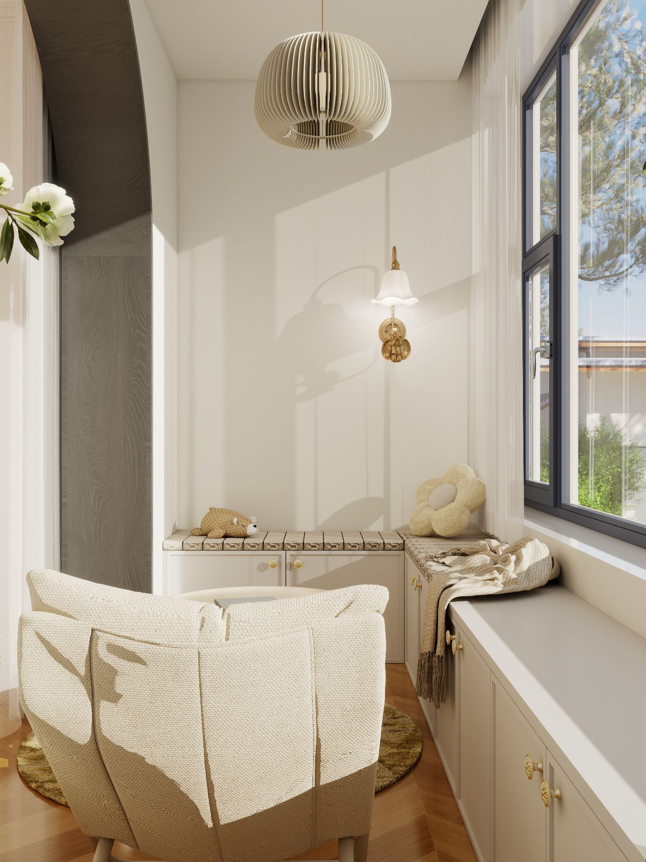 北京通州潞苑装修效果中古风-三室两厅-125平米-案例