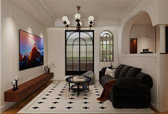 北京通州潞苑中古风-三室两厅-125平米装修案例图